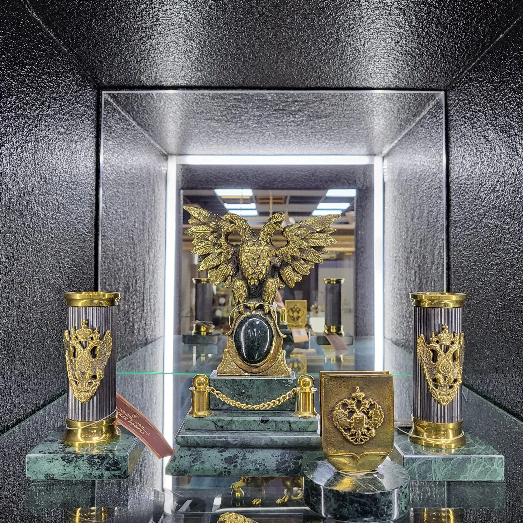 Письменный набор бронзовый "Орел двуглавый"